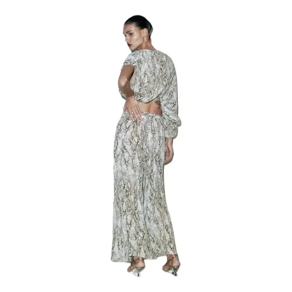 ZARA | Snake | ANIMAL PRINT WIDE LEG PANTS - Picture 8 of 13